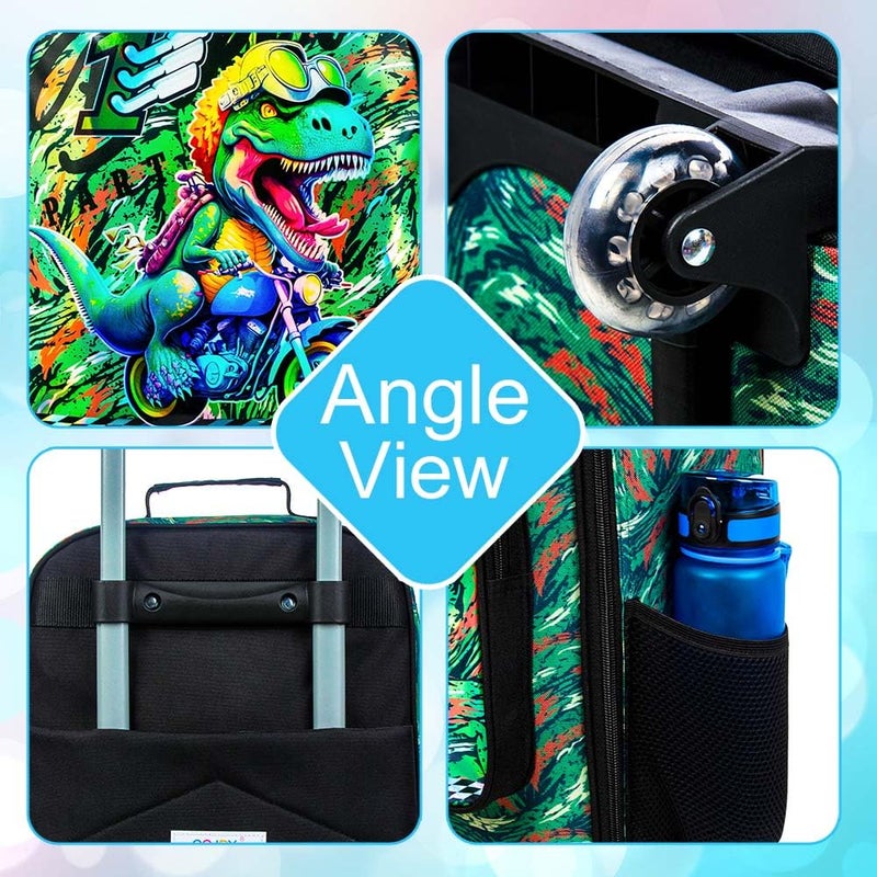 UFNDC Kids Luggage for Boys, Dinosuar Rolling Suicase with Wheels，Travel Carry on for Children Toddler Elementary - Image 5